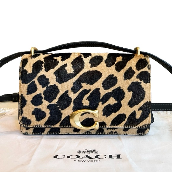 🔥Coach Bandit Shoulder Bag With Leopard Print Haircalf - Picture 13 of 13